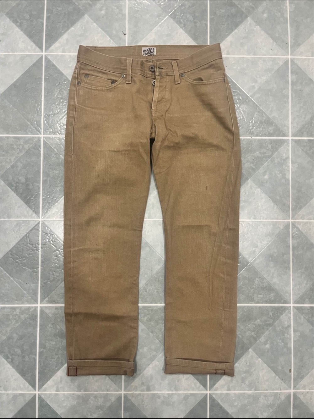Naked & Famous Weird Guy Tan Selvedge Chino Jeans – Men’s